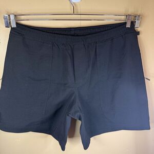 Lululemon XXL Mens Bowline‎ 7” Stretch Cotton Versatwill Black Activewear Shorts